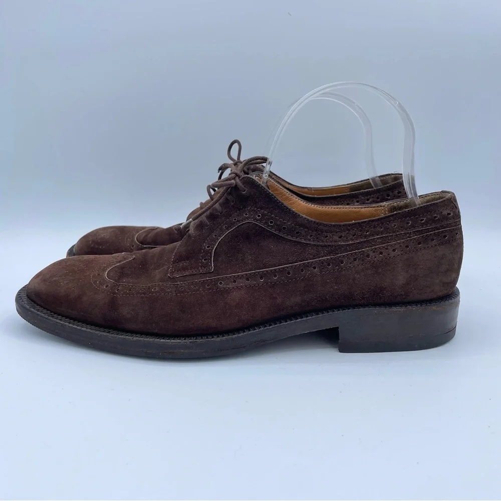 Salvatore Ferragamo Suede Oxfords 7 1/2 Brown